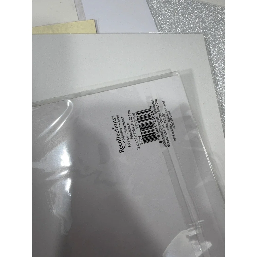 Recollections Signature 12x12 Specialty Paper Lot of 7 Holographic Glitter Foil